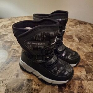 Hobibear Toddler Winter Snow Waterproof Boots Kids Size 27EU/ 10US Black/gray